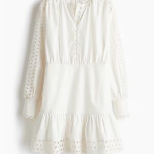 H&M White Lace Trim Dress